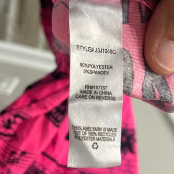 Jolie & Joy Tank Dress Medium Pink Black Mini Graphic Print Round Neck Pullover - Picture 6 of 6